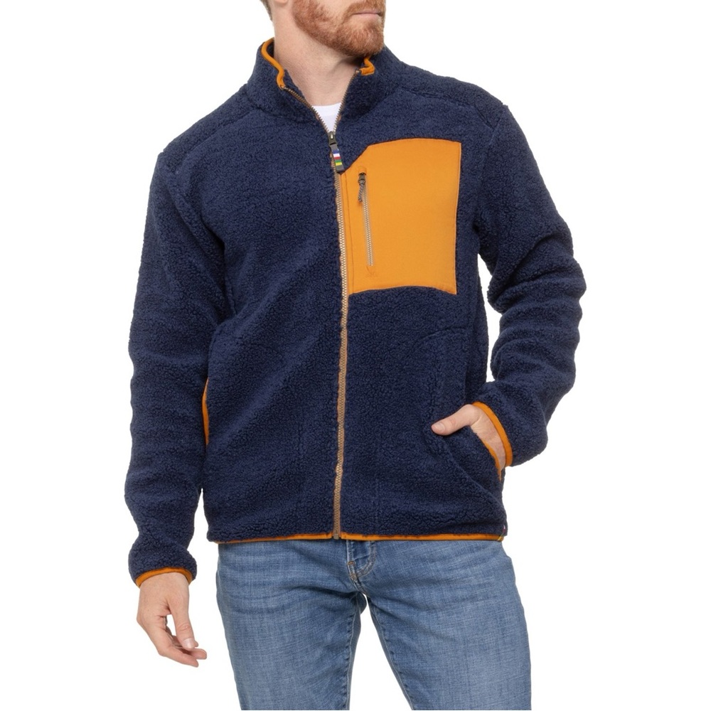 Orvis Sherpa Fleece Jacket with Leather Trim – Men’s Medium